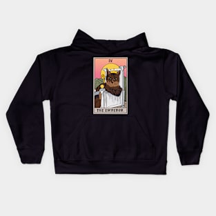 The emperor tarot deck - funny tarot cat Kids Hoodie